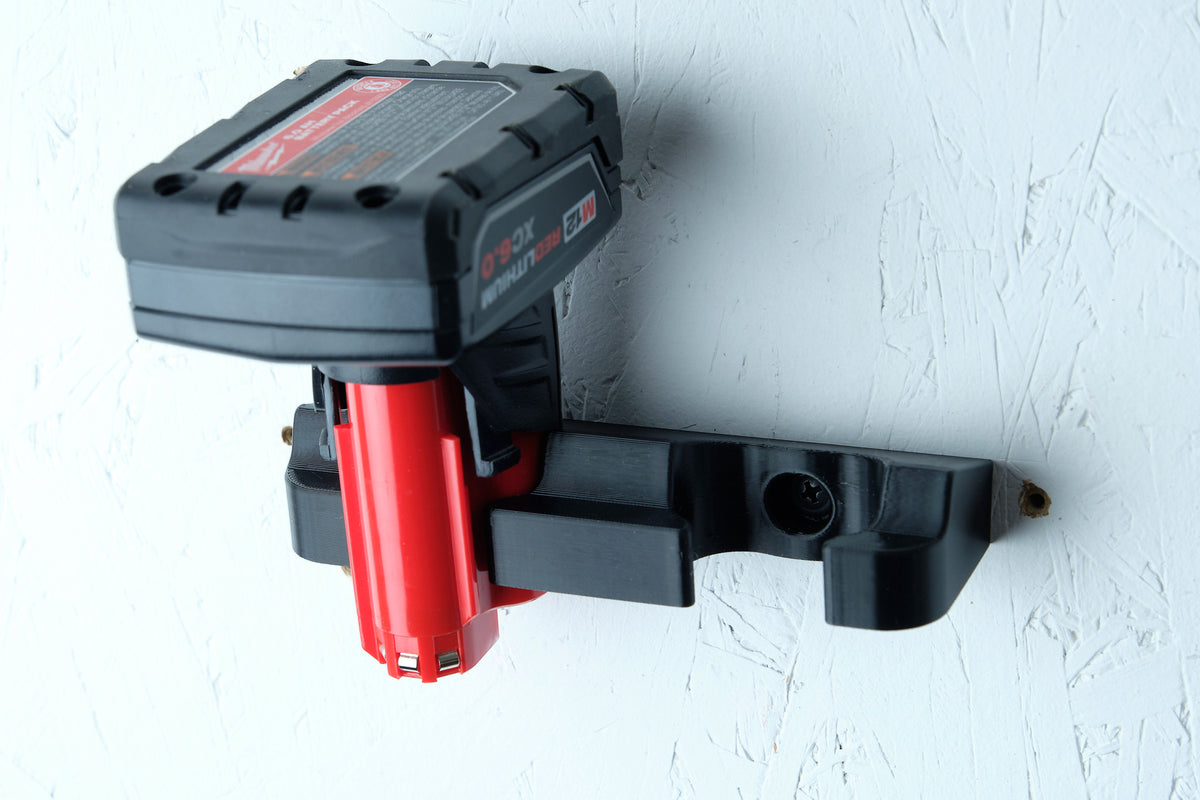 Milwaukee M12 Battery Wall Mount for 2, 3 or 4 Batteries – Storage Solution