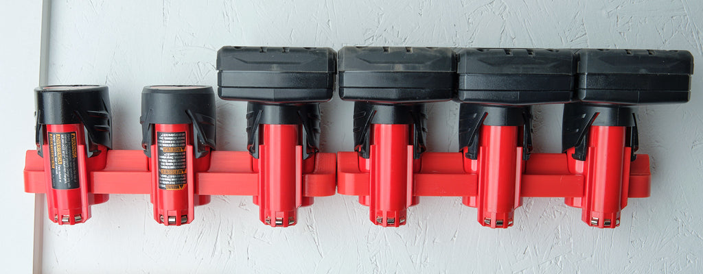 Milwaukee M12 Battery Wall Mount for 2, 3 or 4 Batteries – Storage Solution