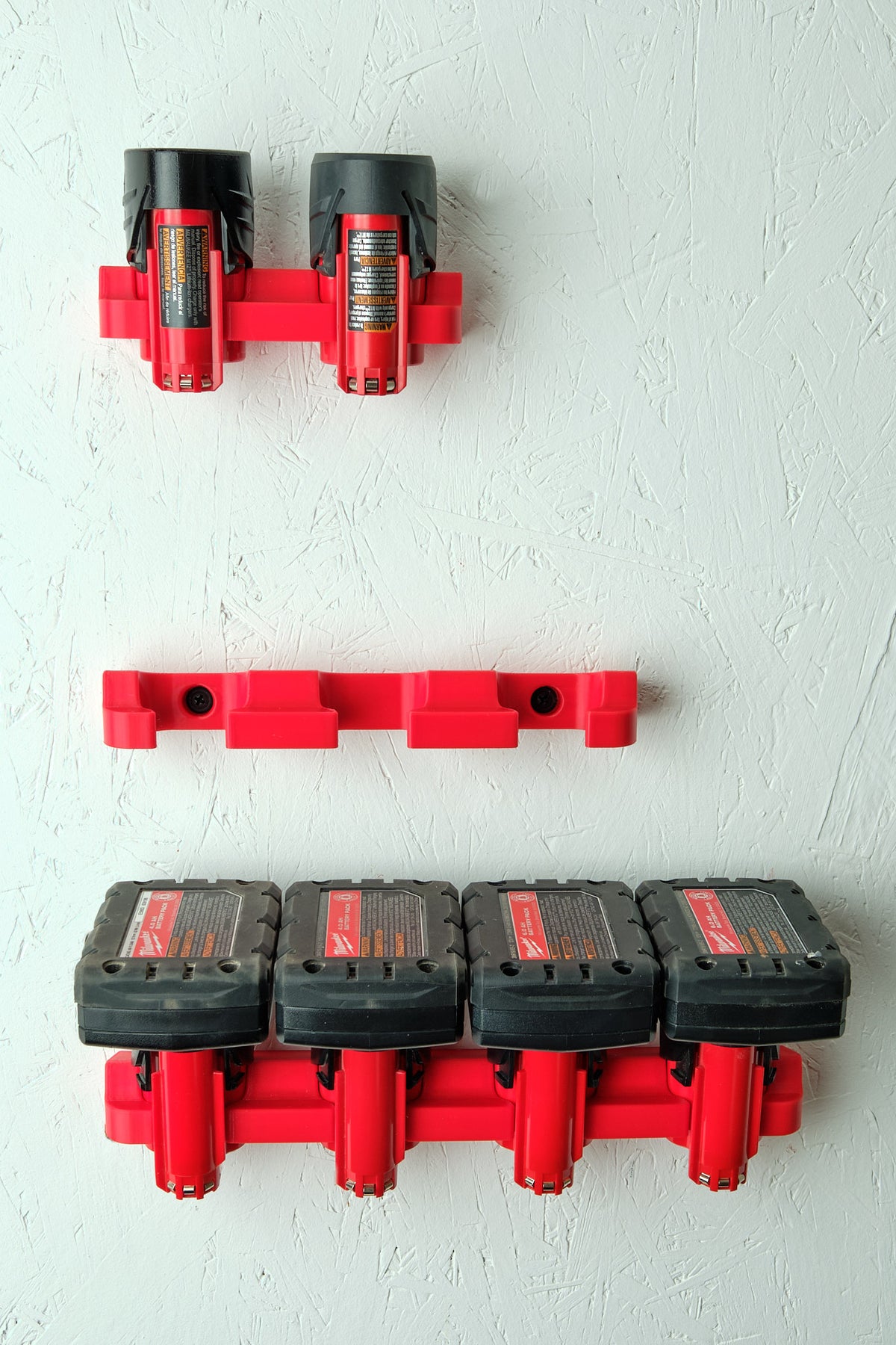 Milwaukee M12 Battery Wall Mount for 2, 3 or 4 Batteries – Storage Solution
