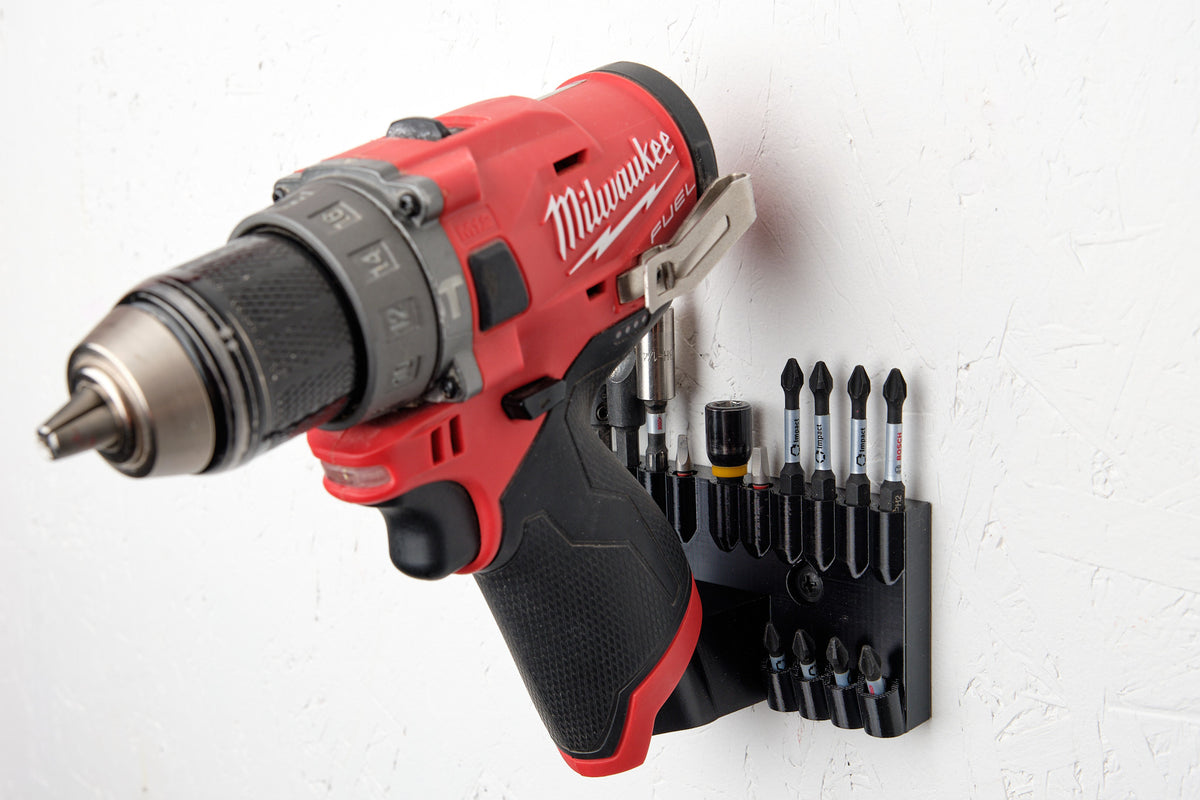 Milwaukee M12 Drill & Impact Driver Wall Mount with 20-Bit Storage