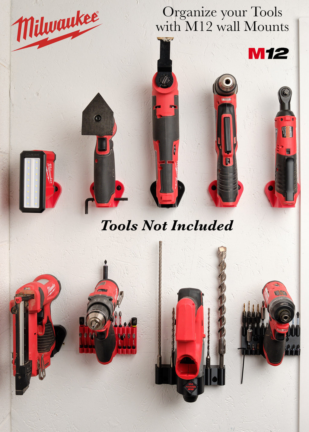 Milwaukee Fuel M12 Orbital Detailed Sander Wall Mounted Holster Rack