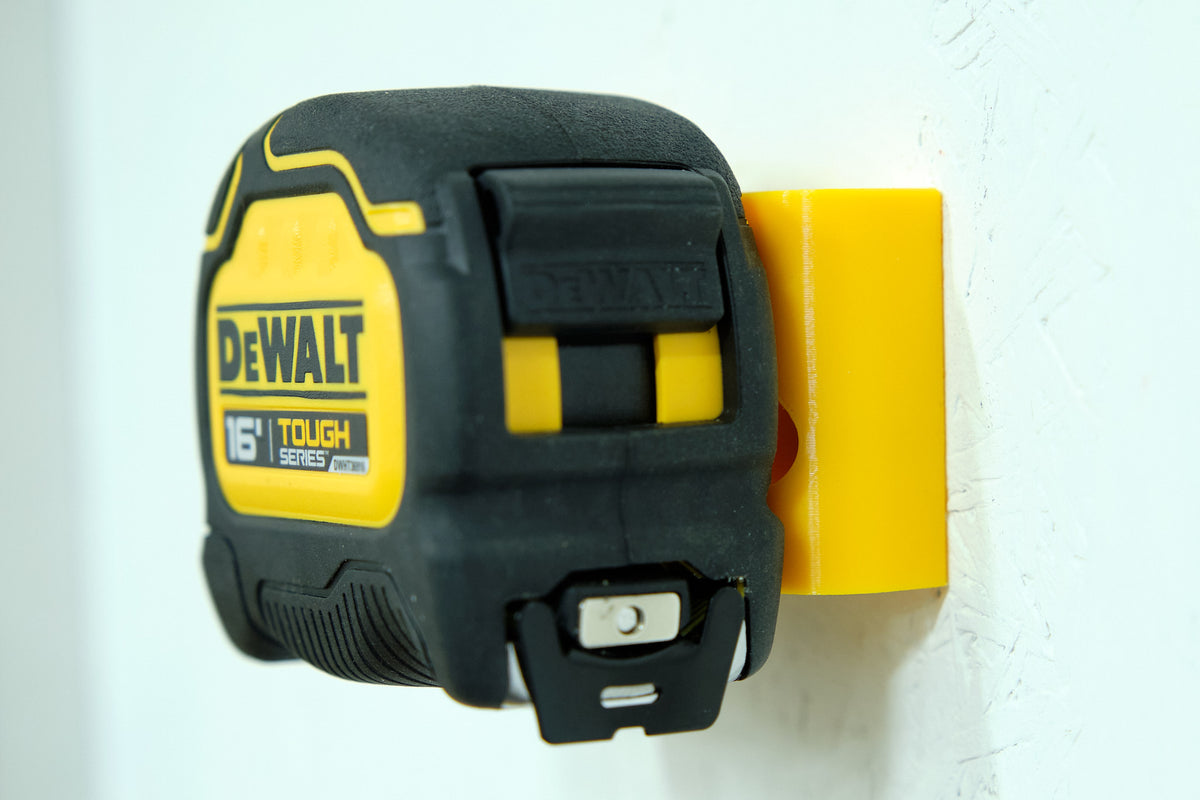 Universal Tape Measure Wall Mount – 3D Printed Holder with Embedded Stainless Steel Bracket