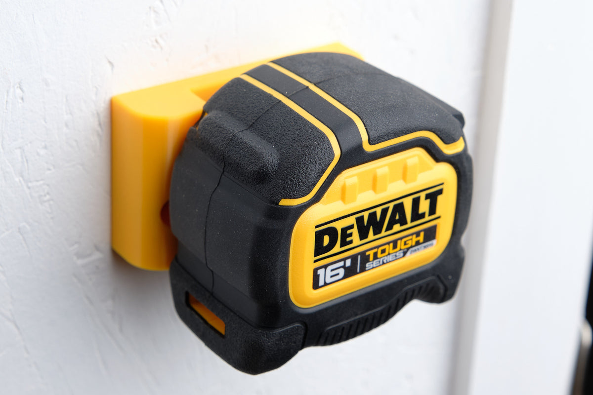 Universal Tape Measure Wall Mount – 3D Printed Holder with Embedded Stainless Steel Bracket