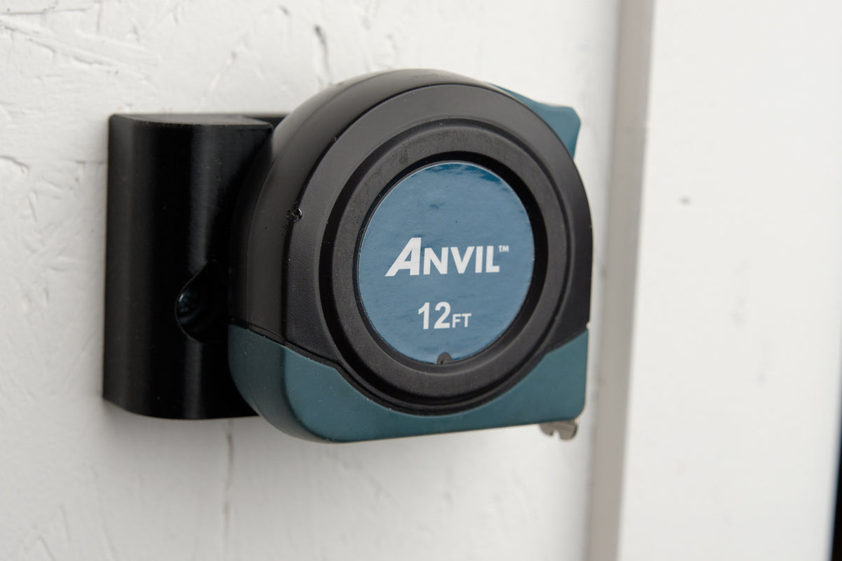 Universal Tape Measure Wall Mount – 3D Printed Holder with Embedded Stainless Steel Bracket